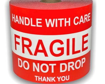 Fragile Do Not Drop 3x5 Shipping Labels Peel & Stick 600 Stickers