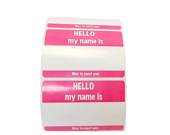 Hello My Name Is Sticker Pink