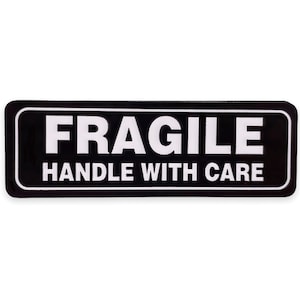 1x3-inch Fragile Handle with Care (White/Black) Labels Adhesive Stickers 1000 PCS