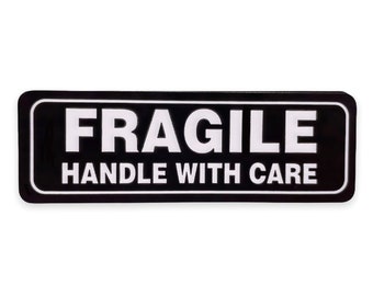 Fragile Handle with Care Stickers 1x3 inch (WH/BLK) Shipping Labels (1000 Total)