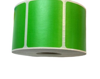 Green Direct Thermal Labels, 2" x 1 1/4", Permanent Adhesive 1" Core, 2000 Total