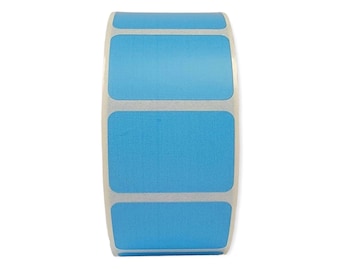 1.5"x1" Blue Direct Thermal Labels: Permanent Adhesive, 1" Core (2 Rolls) 2,000 Total