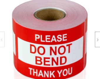 Do Not Bend Labels | Shipping Warning Handling Fragile Stickers | 2"x3" label | 100 Labels