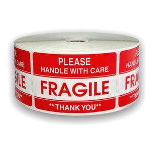 Fragile Handle with Care Stickers: 2x3 Shipping Labels - 500 Count