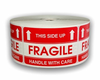 Fragile This Side Up Stickers | 2"x3" | Just Peel and Apply | 300 Labels
