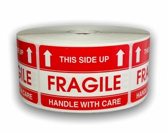 Fragile This Side Up Stickers | 2"x3" | Just Peel and Apply | 100 Labels