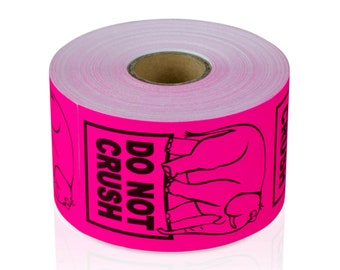 Pink Elephant Do Not Crush Stickers | 2"x3" | Just Peel and Apply | 100 Labels