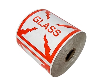 1 Roll 4x4 Glass Labels Pallet Shipping Adhesive Stickers 500 Count