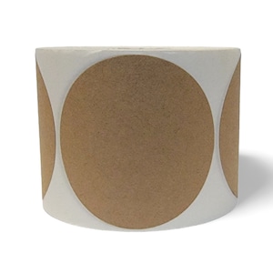 3&quot; Round Brown Kraft Paper Blank Stickers | Arts and Crafts 250 Labels | Self-Adhesive | Easy to Write On