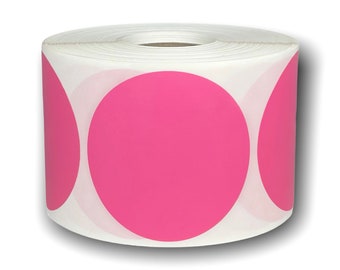 20 Rolls- Pink 1.5" Round Direct Thermal Labels | Zebra, Rollo and Munbyn Compatible Printer | 900/Roll - 18,000 Labels Total