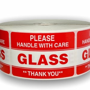 2x3-inch Please Glass Handle with Care Thank You Labels Shipping Fragile Adhesive 500 Stickers