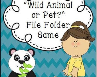 Jogo de classificação de animais selvagens ou animais de estimação