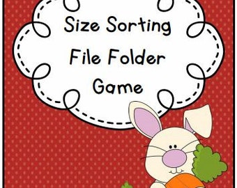 Food Size Sorting File Folder Game