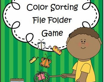 Insect Color Sorting File Folder Game