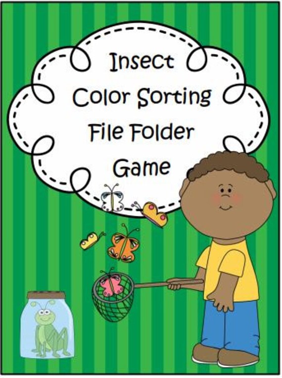 Insect Color Sorting File Folder Game