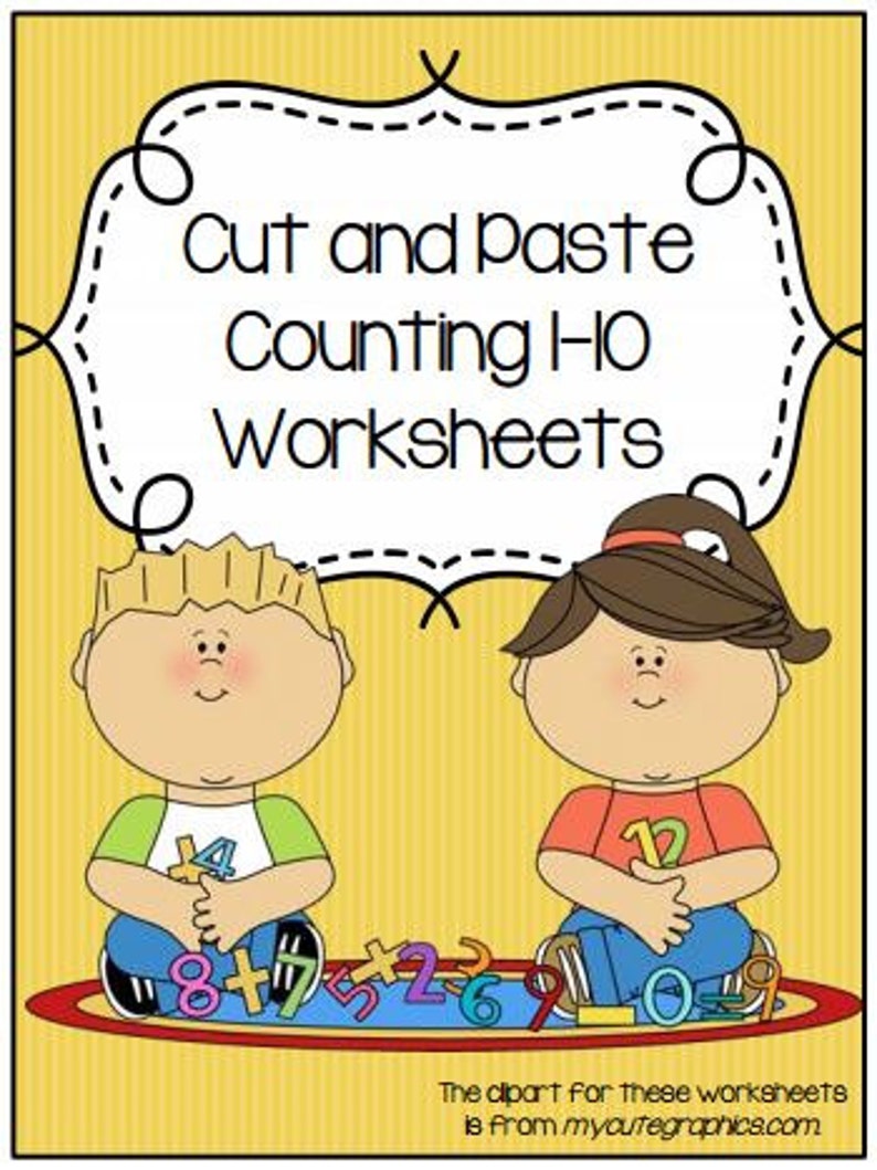Cut And Paste Counting Worksheets Etsy