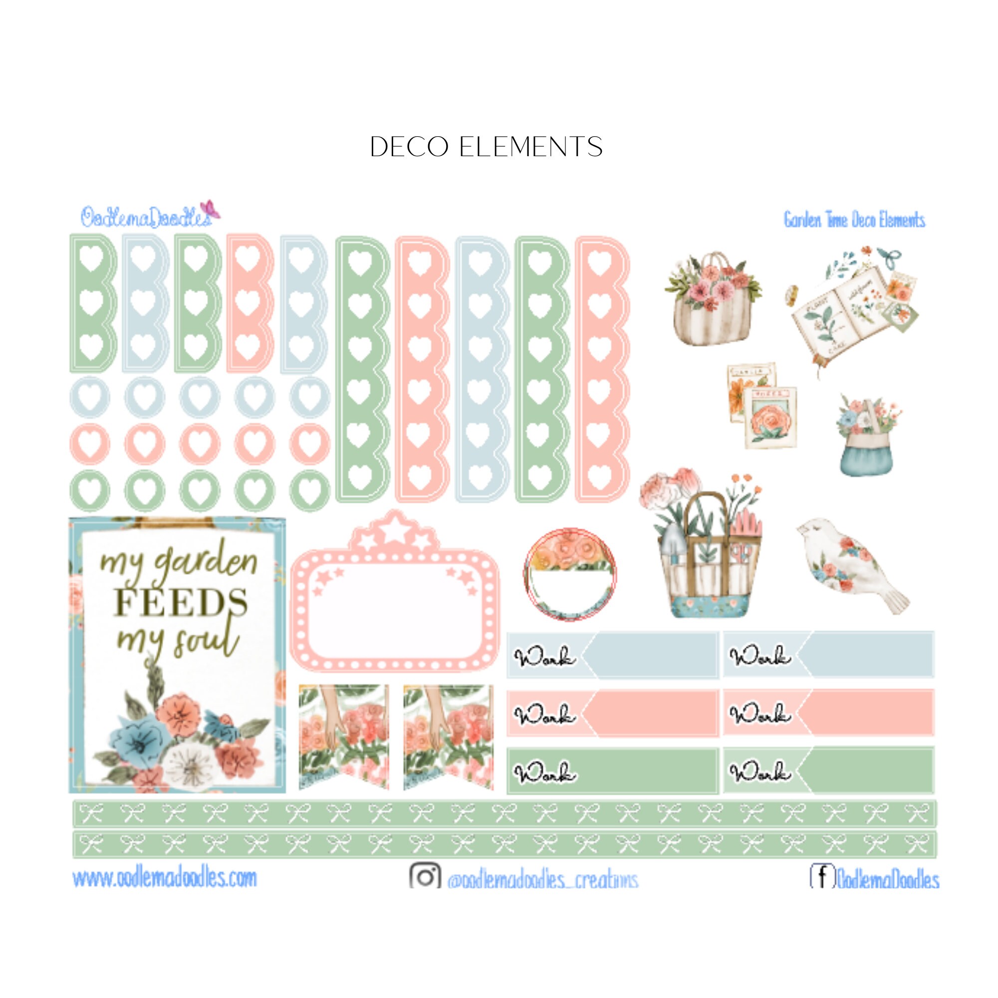 Garden Time Standard Vertical Planner Sticker Kit | Etsy