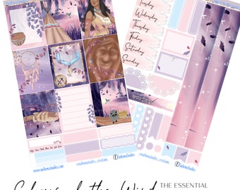 Colours of the Wind | Essential Planner Sticker Kit, Feathers, Boho, Princess