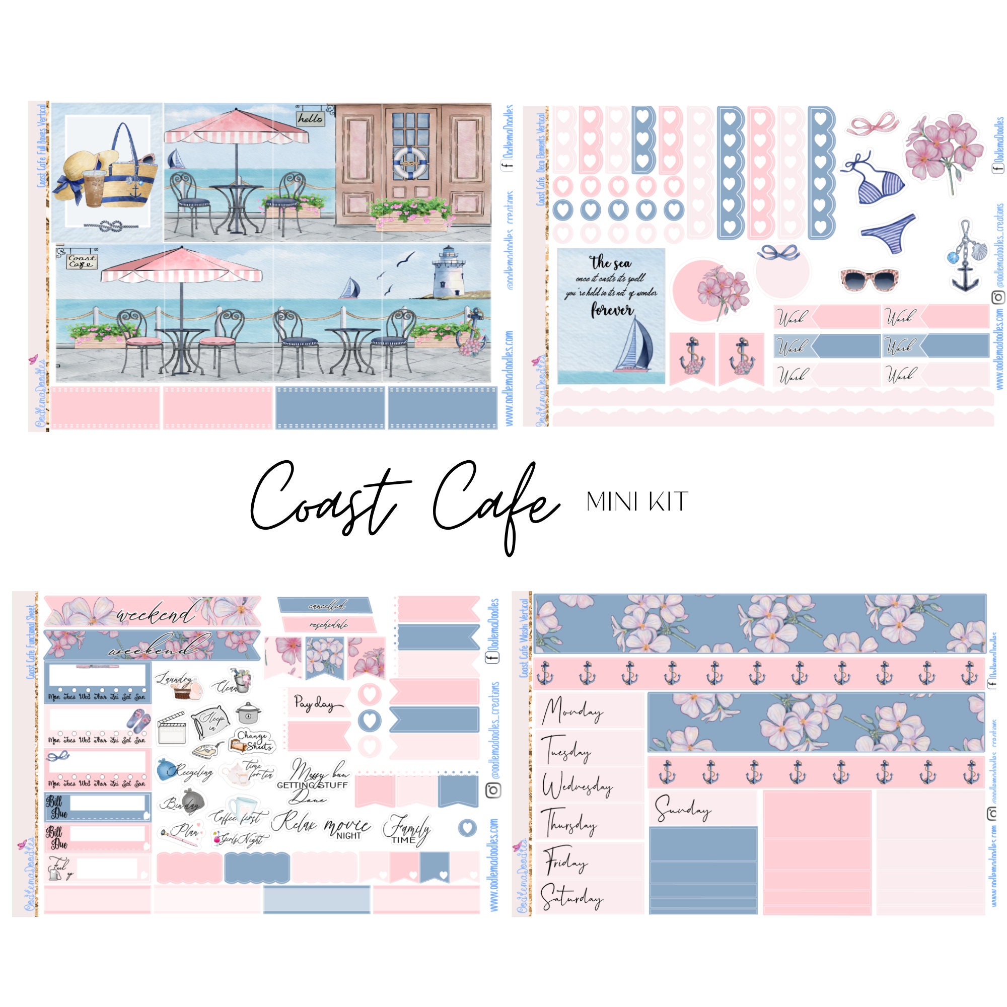 Stickers, Labels & Tags Standard Vertical Planner Sticker Kit Summer ...