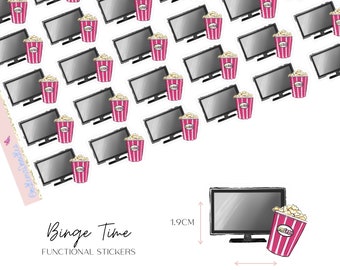 Binge Time Functional Icons | Planner Stickers, Netflix, OodlemaDoodles