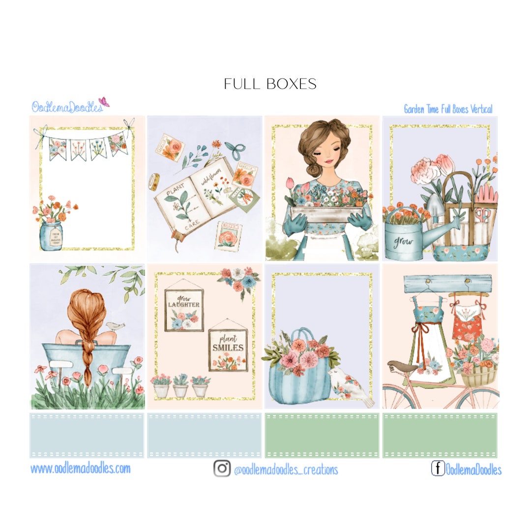 Garden Time | Standard Vertical Planner Sticker Kit - Etsy