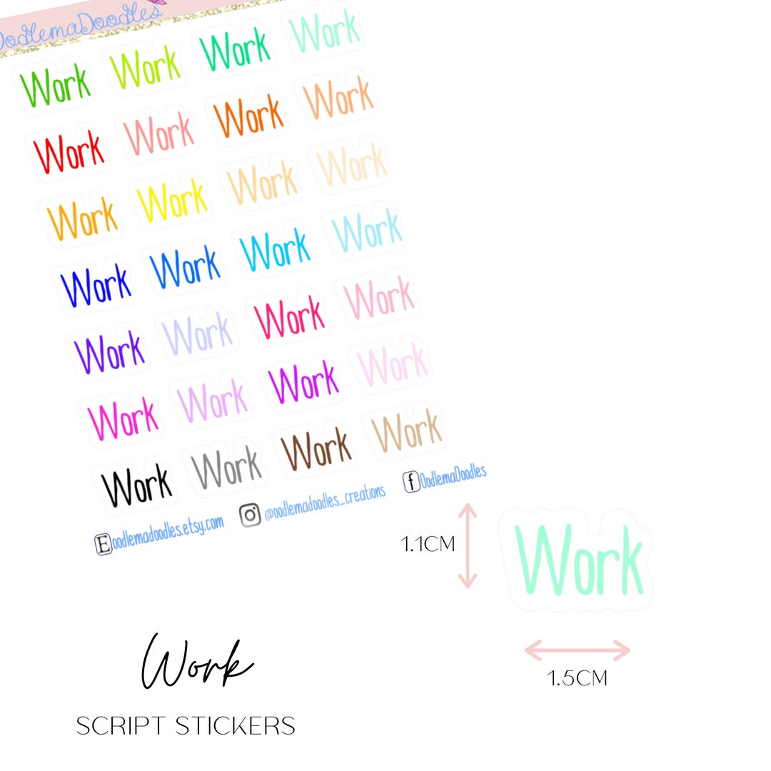 Workload Word Sticker Work Stickers | Planner Stickers, Words, Calligraphy, Oodlemadoodles - Etsy