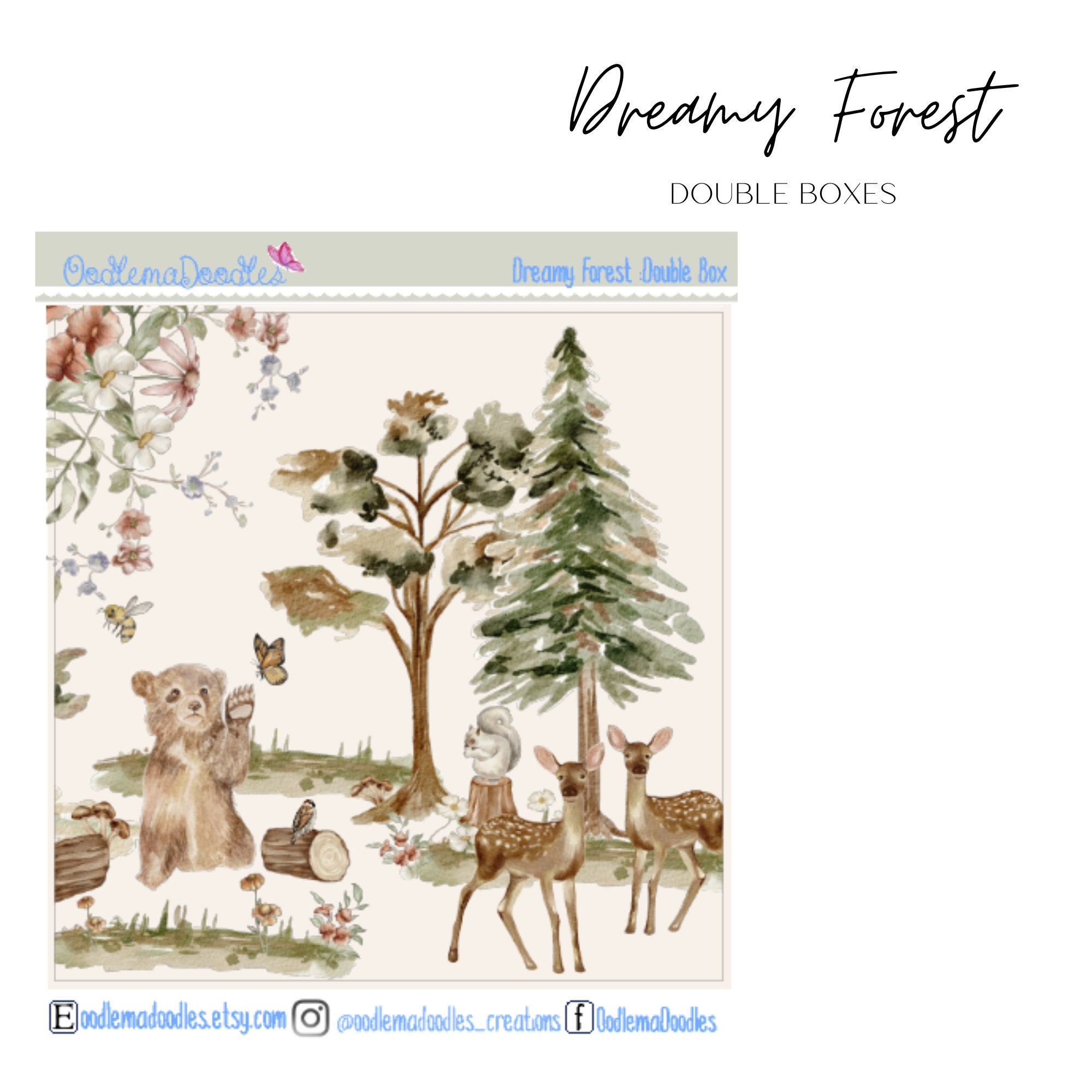 Dreamy Forest |decorative Planner Stickers, Floral, Autumn, Double Box ...