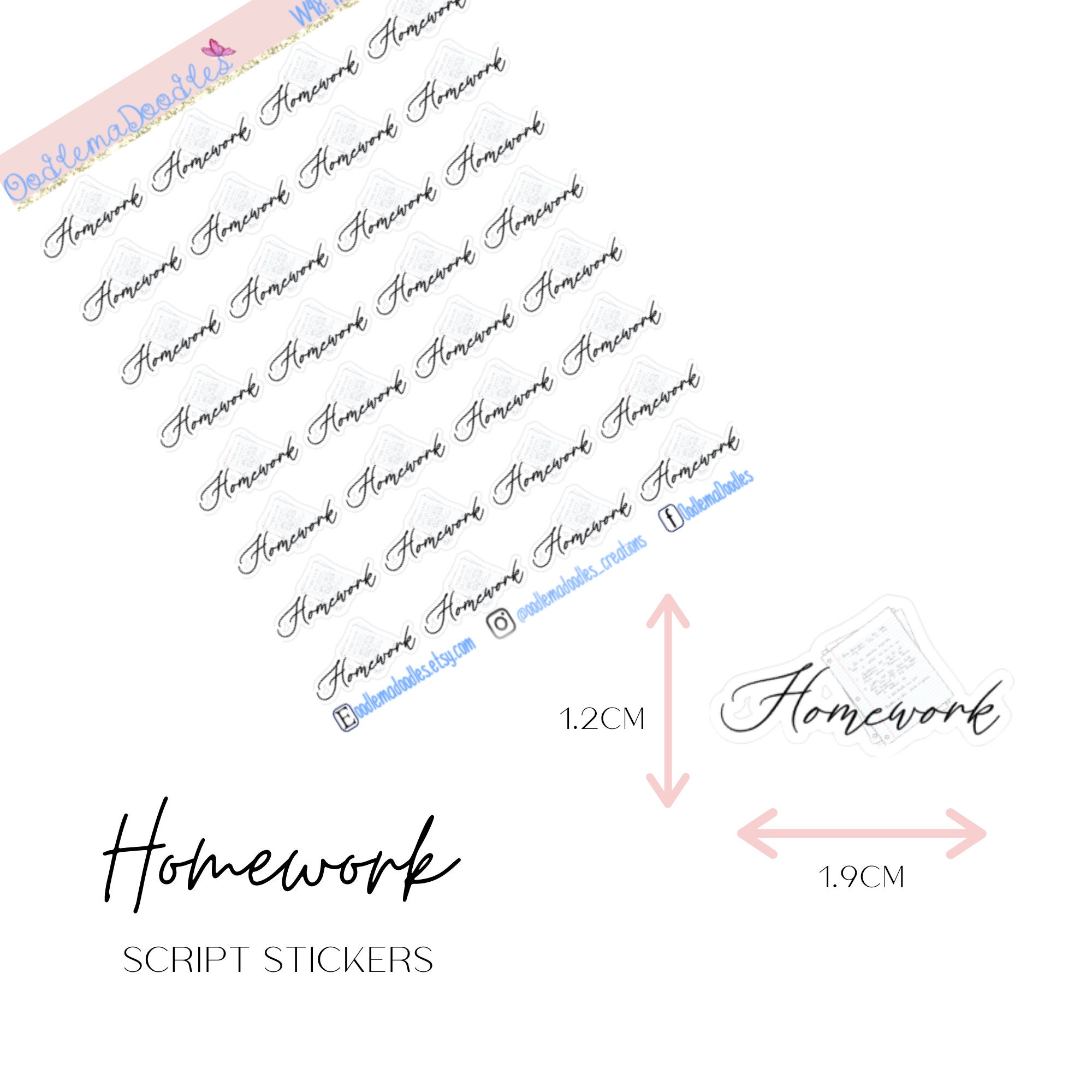 Month Script Stickers | Planner Stickers, Words, Calligraphy, OodlemaDoodles