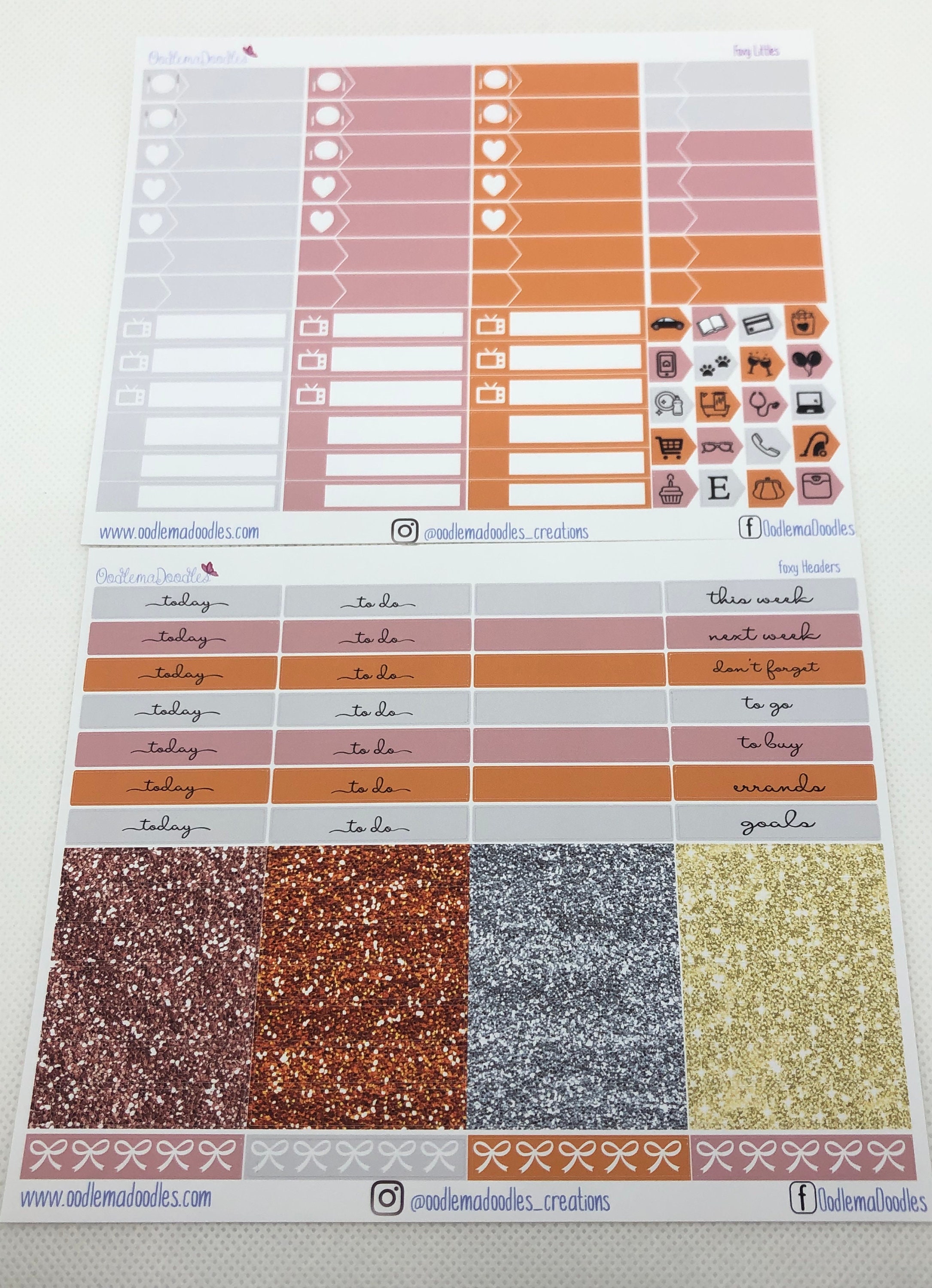 Foxy | Standard Vertical Planner Sticker Kit - Etsy UK