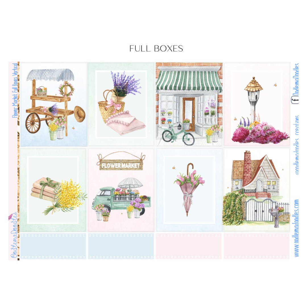 Flower Market | Standard Vertical Planner Sticker Kit, Summer, Floral ...