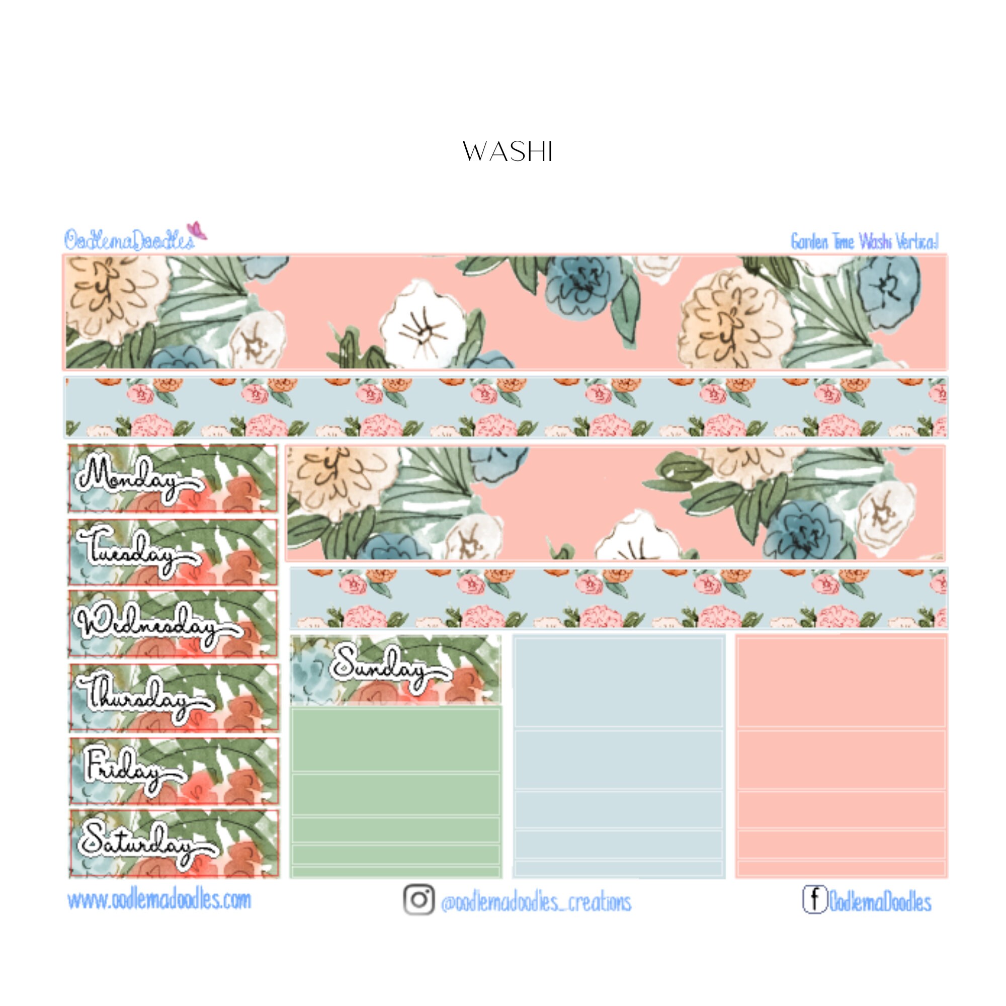 Garden Time Standard Vertical Planner Sticker Kit | Etsy