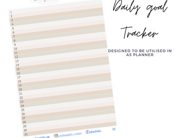 Daily Goal | Tracker Planner Sticker, OodlemaDoodles, Basics, Functional, A5. Goals