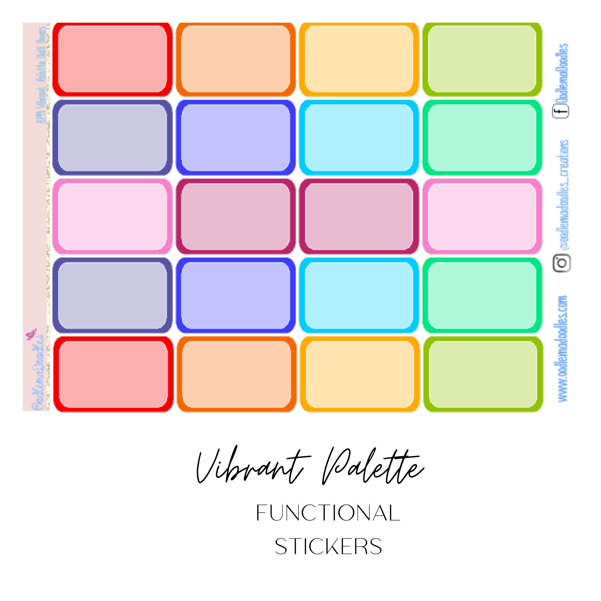 Functional Half Box Stickers | Planner Stickers, Minimalistic ...