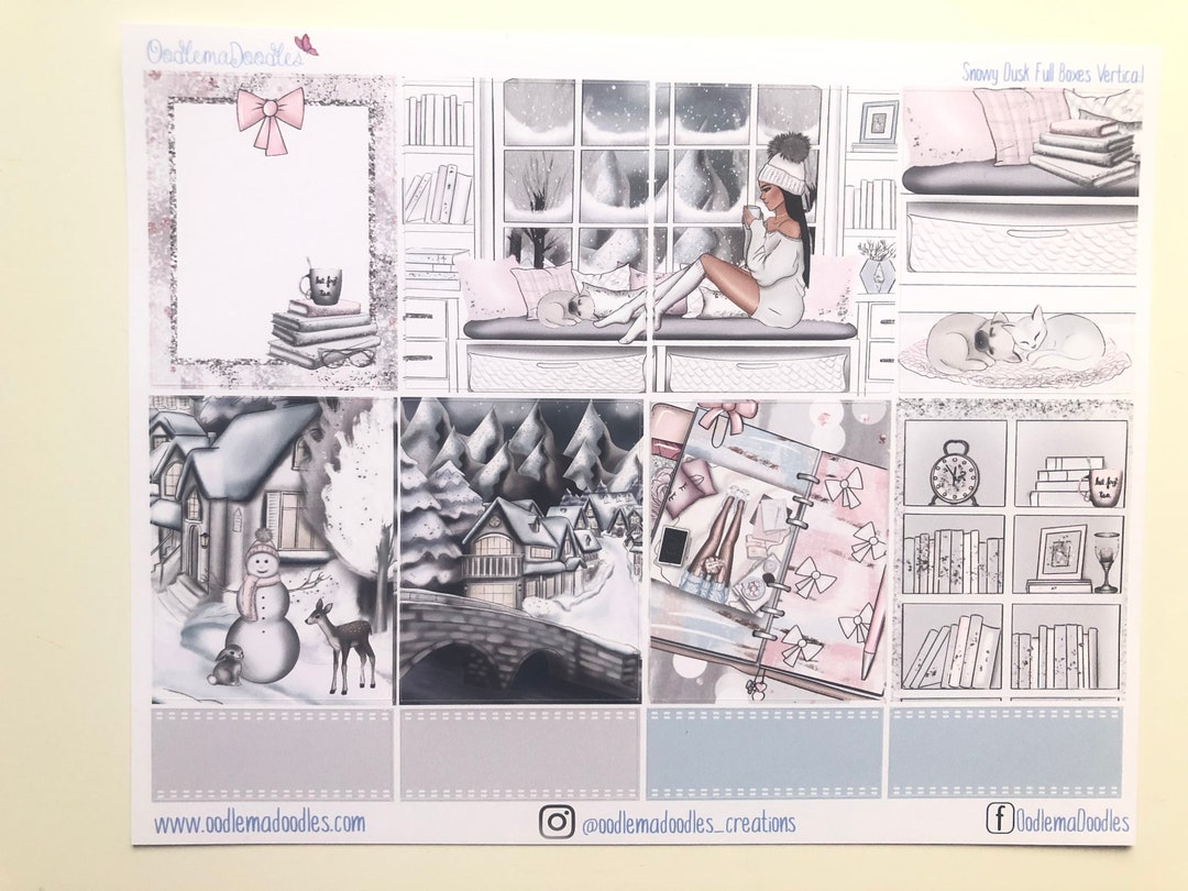 Snowy Dusk | Standard Vertical Planner Sticker Kit - Etsy