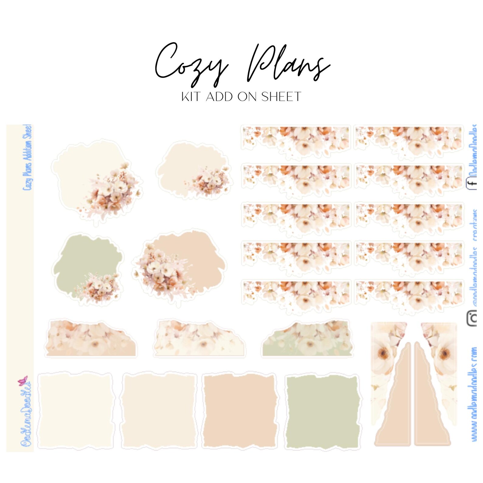 Cozy Plan Riding Cozy Plans | Standard Vertical Planner Stickers, Floral, Stationery ...
