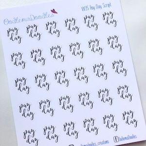 Zahltag Script Aufkleber | Planner Sticker, Words, Kalligrafie, OoddlemaDoodles