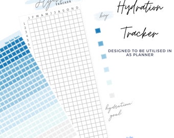 Hydration Tracker | Tracker Planner Sticker, OodlemaDoodles, Basics, Functional, A5. Water intake, fluids
