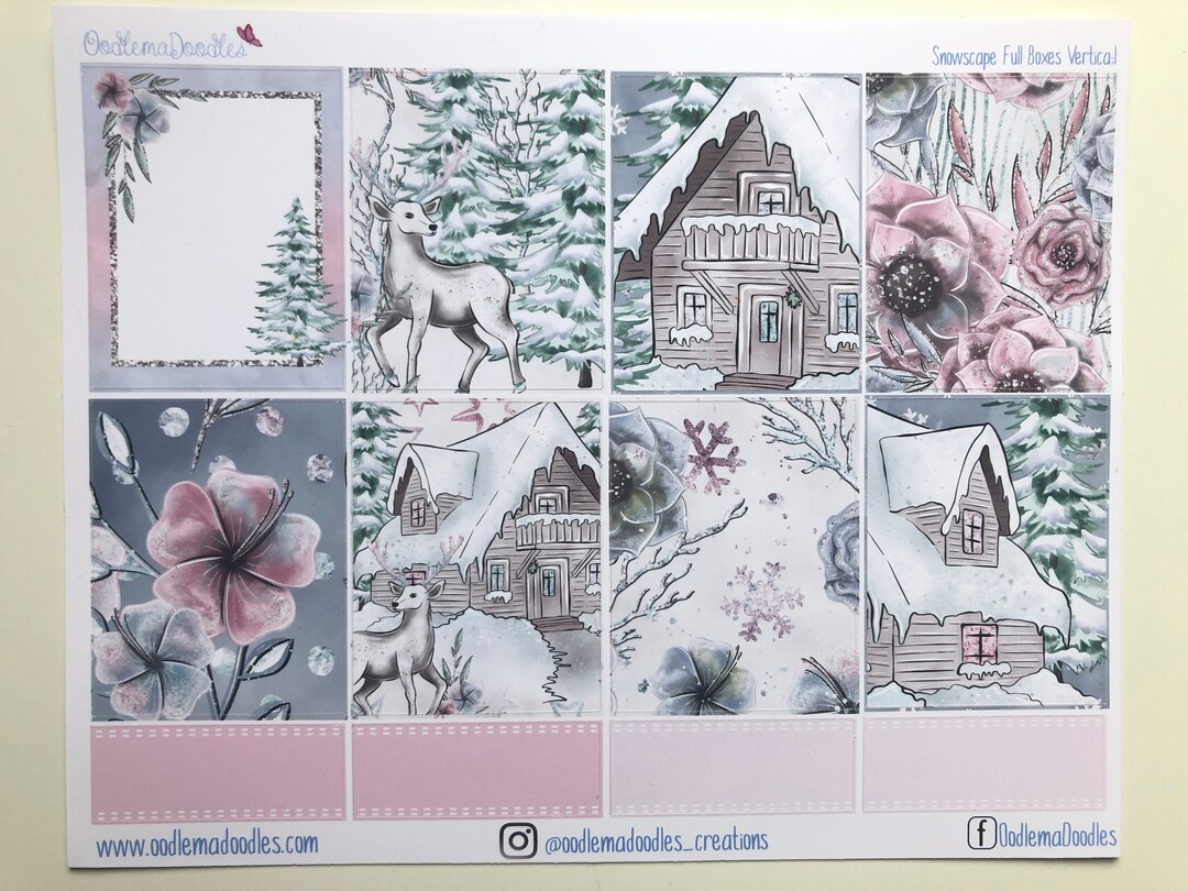 Snowscape | Standard Vertical Planner Sticker Kit - Etsy