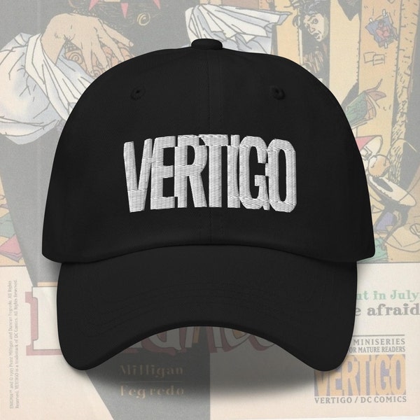 Chapeau rétro avec logo DC Vertigo Comics (The Sandman, Hellblazer, Doom Patrol)