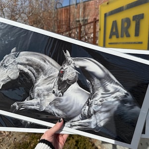 Andalusian and Ahkal-Teke Horse Fine Art Print