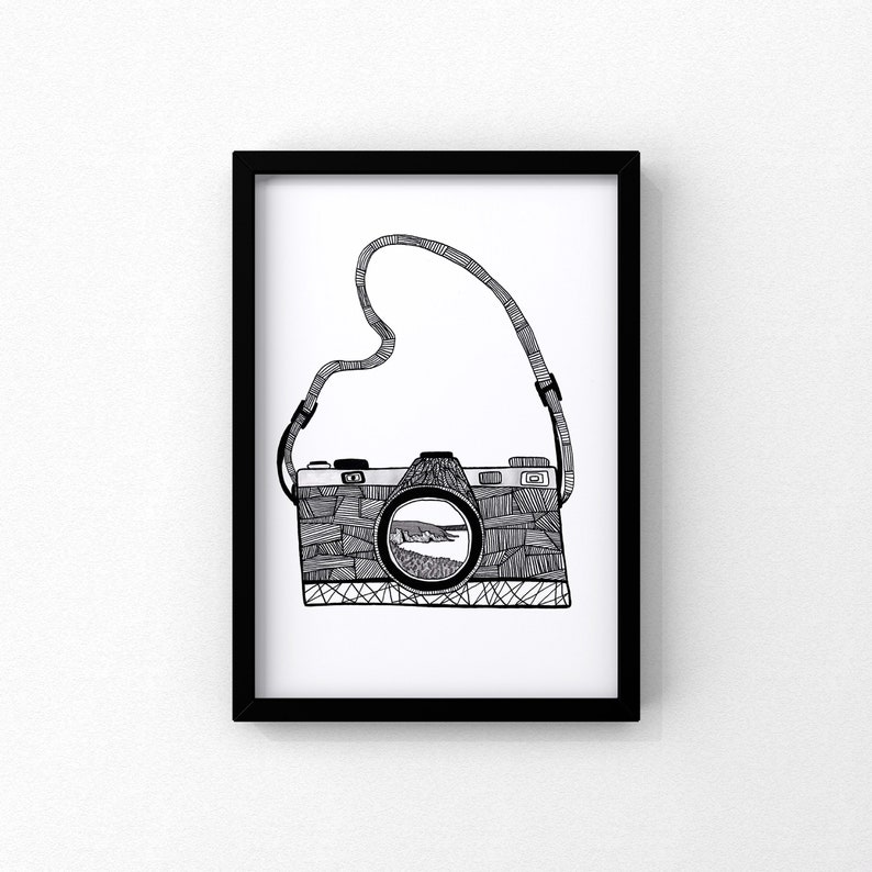 Printable Camera Drawing Film Camera Print Gifts for Etsy