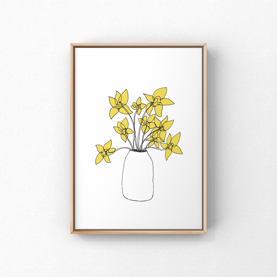 Daffodils Art Print Welsh Gift Yellow Floral Drawing Wales Etsy