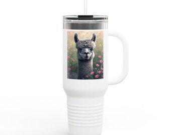 Alpaca Garden Travel Mug & Tee - Cute Alpaca Print