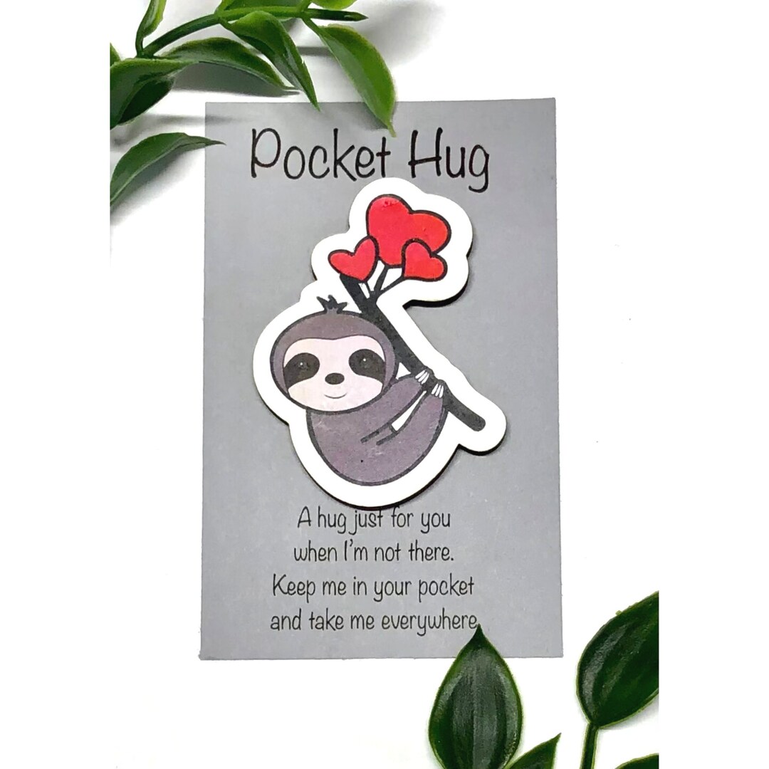 Pocket Hug, Sloth Valentine Gift, Zen Pocket Hug, Sloth Etsy