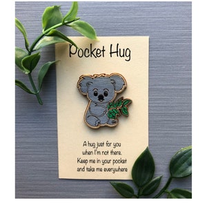 Koala Bear Wood Pin, Wood Brooch