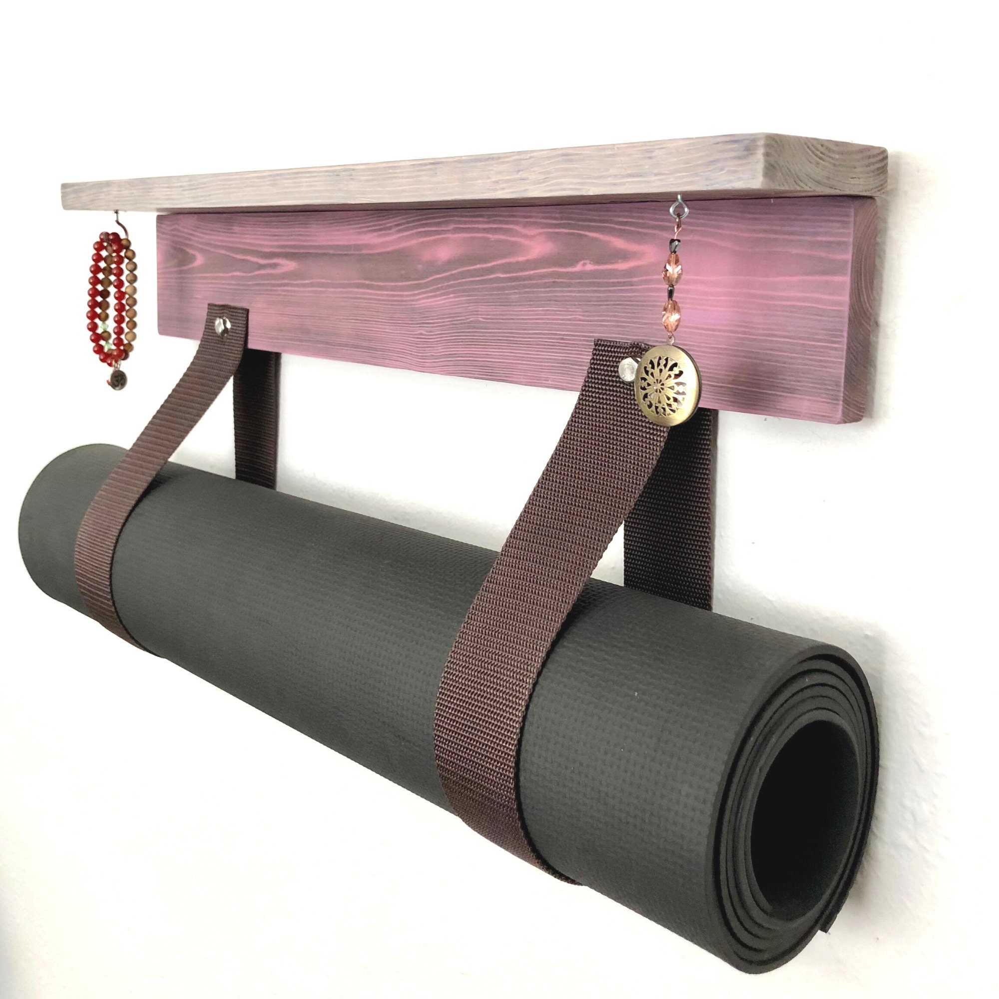 Yoga Mat Holder Choose your color Shelf Charm Included Etsy