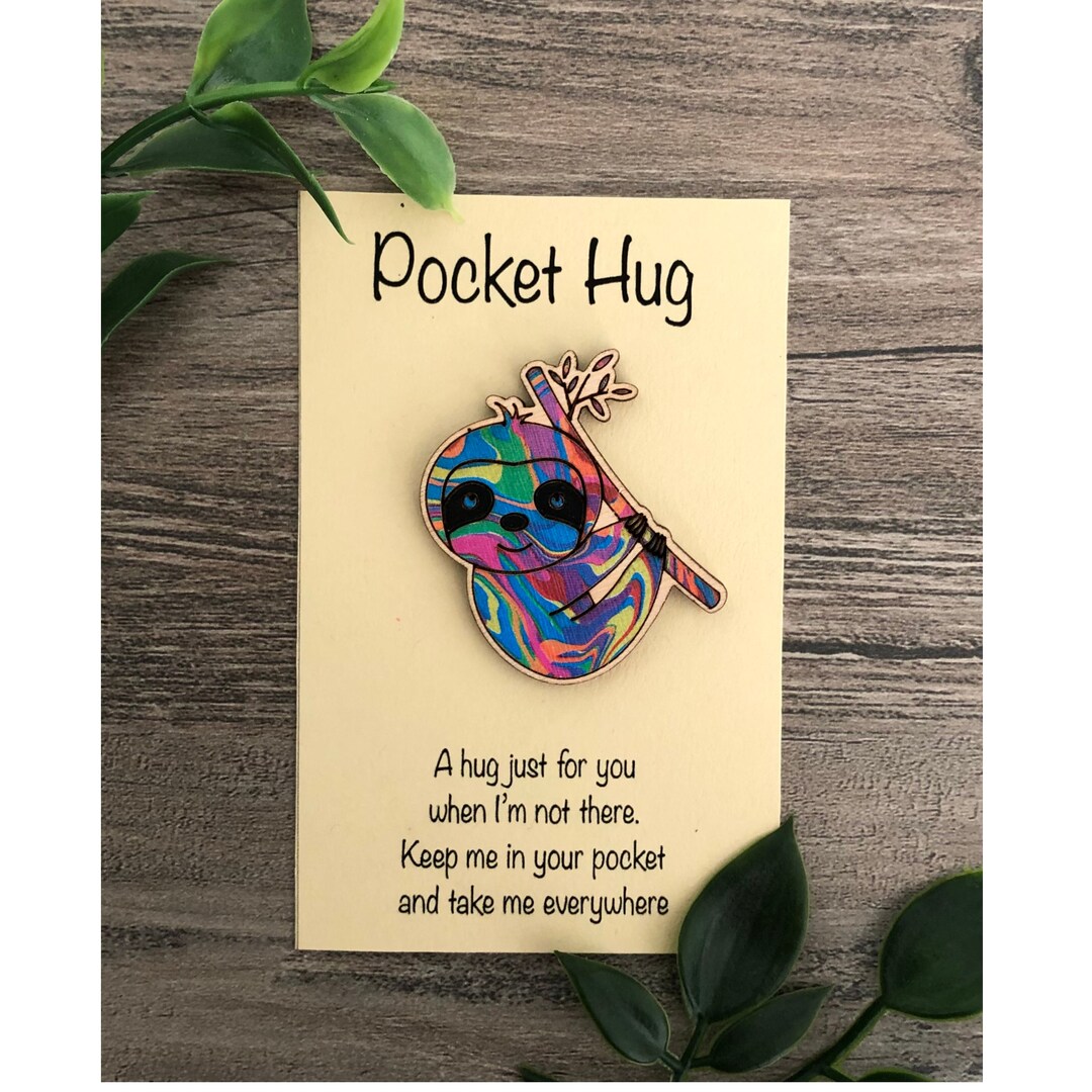Sloth Gift for Best Friend, Sloth Pocket Hug, Zen Pocket Hug, Sloth Etsy