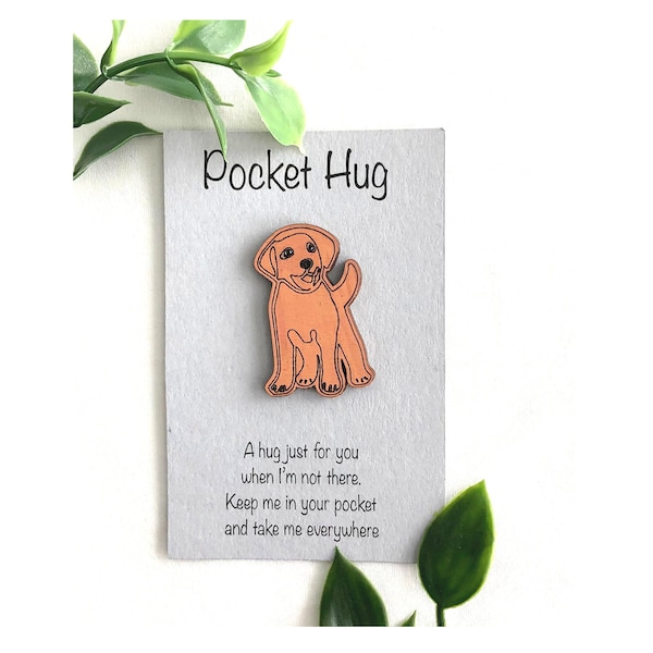 Pocket Hug, Labrador Pocket Hug, Labrador Token, Pocket Token, Dog Gift, Dog Pin