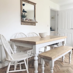 Dining table with bench 6 seater sale