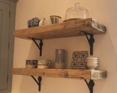 Reclaimed Wood, Made to Measure Chunky Kitchen Shelves With